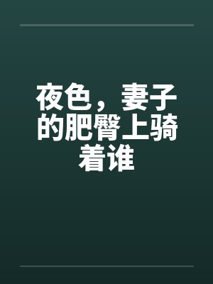 夜色，妻子的肥臀上骑着谁笔趣阁无弹窗封面